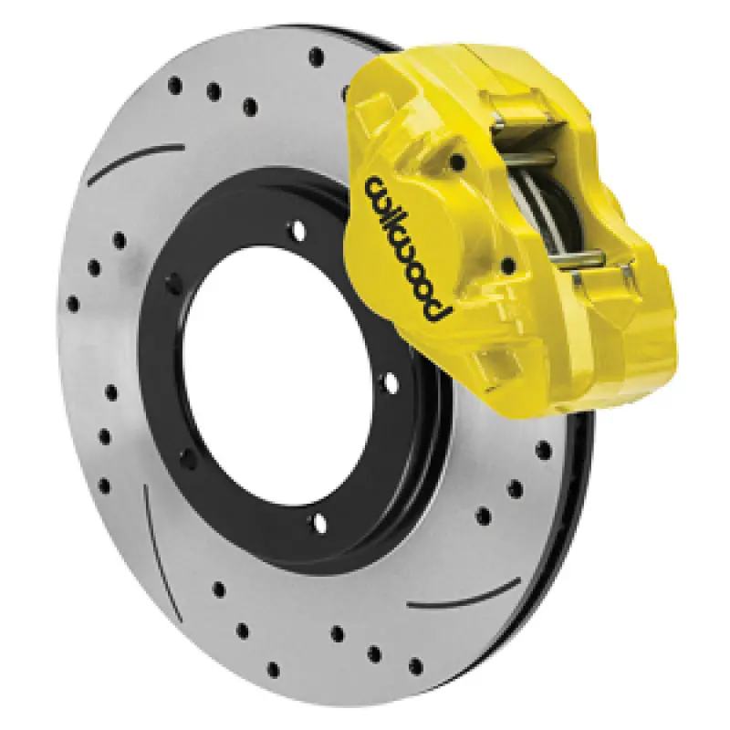 Wilwood 69-74 Porsche 911 D31 11.10In. Front Brake Kit W/ Flex Lines - Drilled Rotors (Yellow) 1