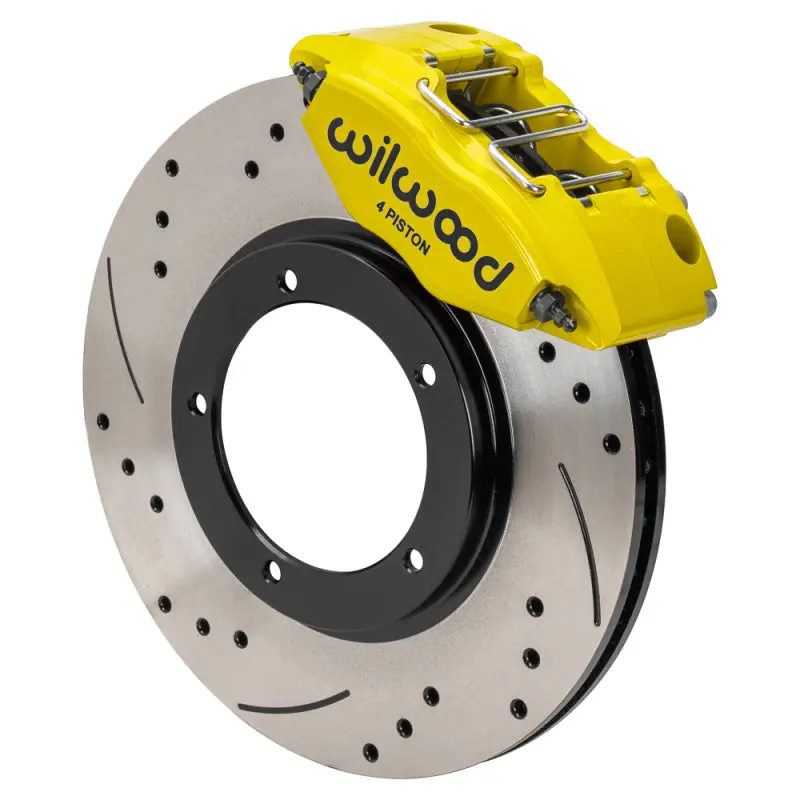 Wilwood 69-74 Porsche 911 Front Powerlite Brake Kit 3In Mt Drilled & Slotted - Yellow 1