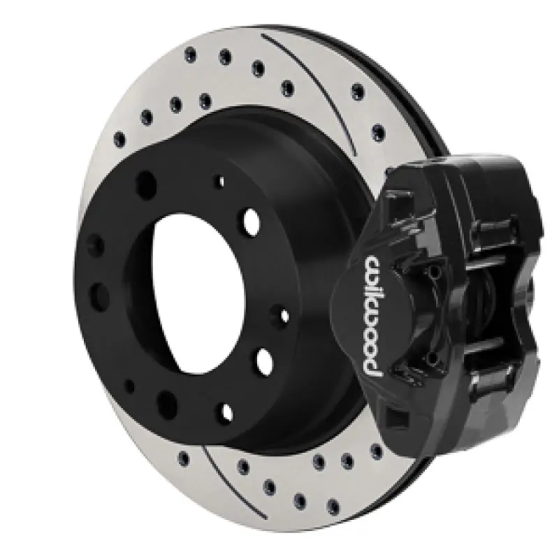 Wilwood 69-83 Porsche 911 D31 11.42In. Rear Brake Kit W/ Flex Lines - Drilled Rotors (Black) 1