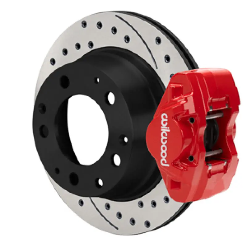 Wilwood 69-83 Porsche 911 D31 11.42In. Rear Brake Kit W/ Flex Lines - Drilled Rotors (Red) 1