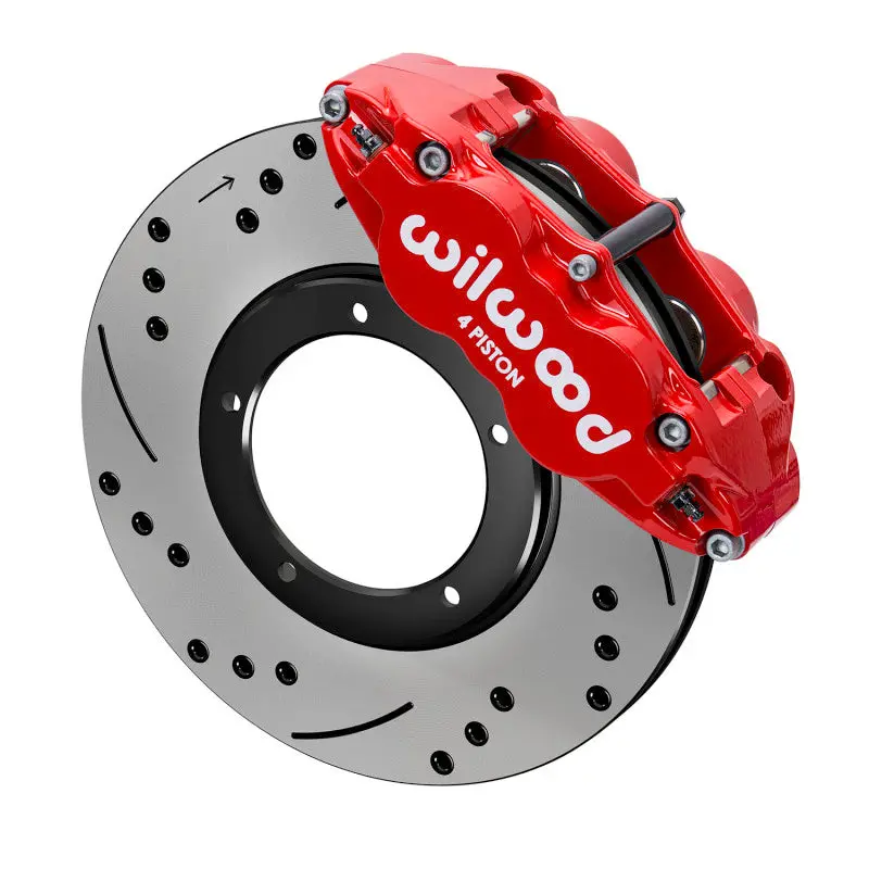 Wilwood 69-83 Porsche 911 Front Superlite Brake Kit 3.5In Mt Drilled & Slotted - Red 1