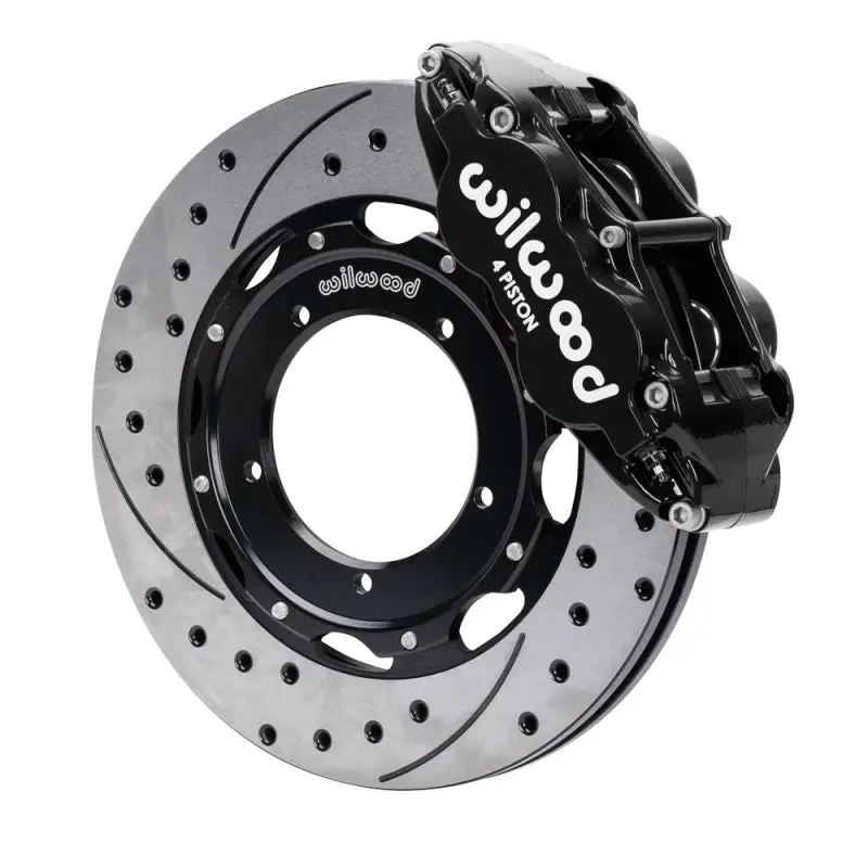 Wilwood 69-89 Porsche 911 Front Superlite Brake Kit 3.5In Mt Drilled & Slotted Face - Black 1