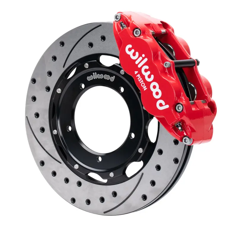 Wilwood 69-89 Porsche 911 Front Superlite Brake Kit 3.5In Mt Drilled & Slotted Face - Red 1