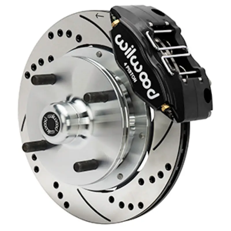 Wilwood 70-72 Porsche 914 Front Powerlite Brake Kit Drilled & Slotted - Black 1
