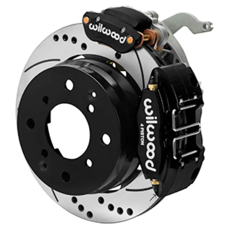 Wilwood 70-76 Porsche 914 Rear Powerlite Brake Kit Dilled & Slotted - Black 1