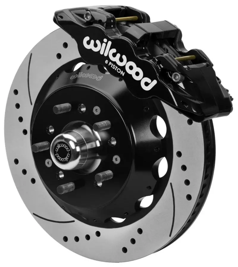 Wilwood 70-81 Fbody/75-79 A&Xbody Aero6 Frt Bbk 14In D/S Rtr Blk Calipers Use W/ Pro Drop Spindle 1