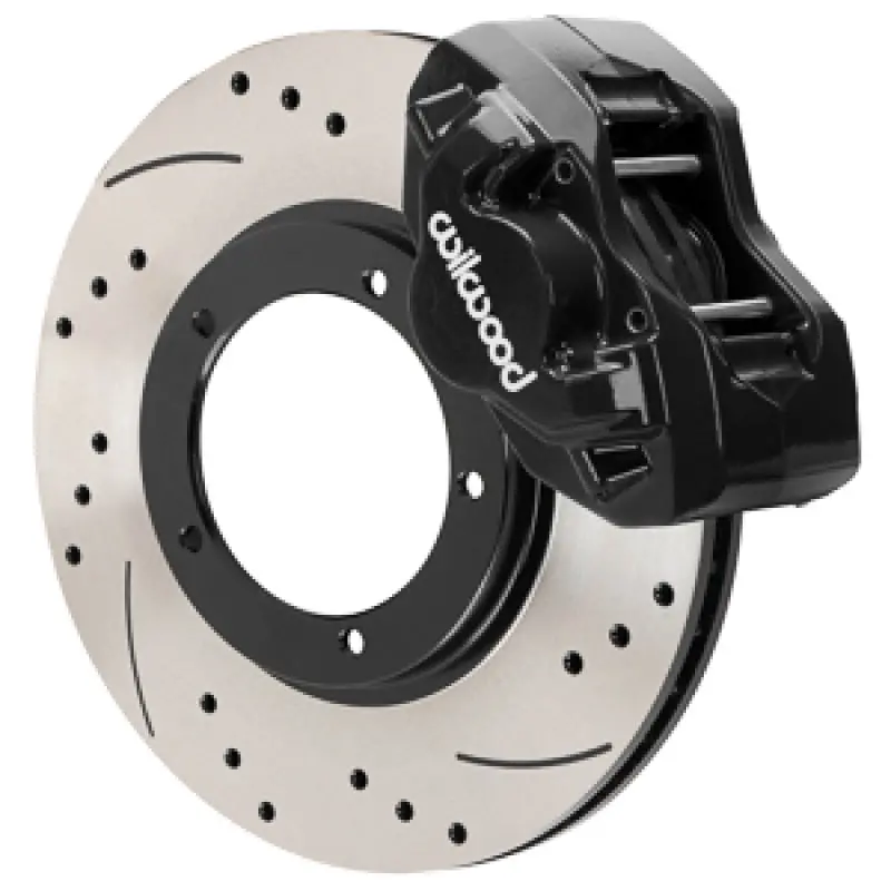 Wilwood 75-83 Porsche 911 D45 11.10In. Front Brake Kit W/ Flex Lines - Drilled Rotors (Black) 1