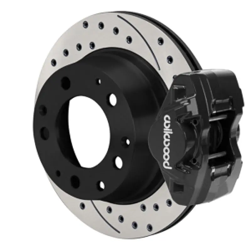 Wilwood 84-89 Porsche 911 D31 11.42In. Rear Brake Kit W/ Flex Lines - Drilled Rotors (Black) 1