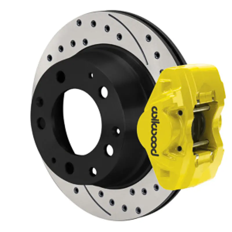 Wilwood 84-89 Porsche 911 D31 11.42In. Rear Brake Kit W/ Flex Lines - Drilled Rotors (Yellow) 1