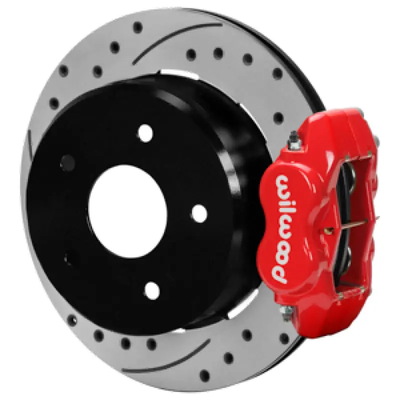 Wilwood 88-98 Chevy Silverado Forged Dynalite 12.19X0.81 Drill/Slot Rear Drum To Disc Conv. - Red 1