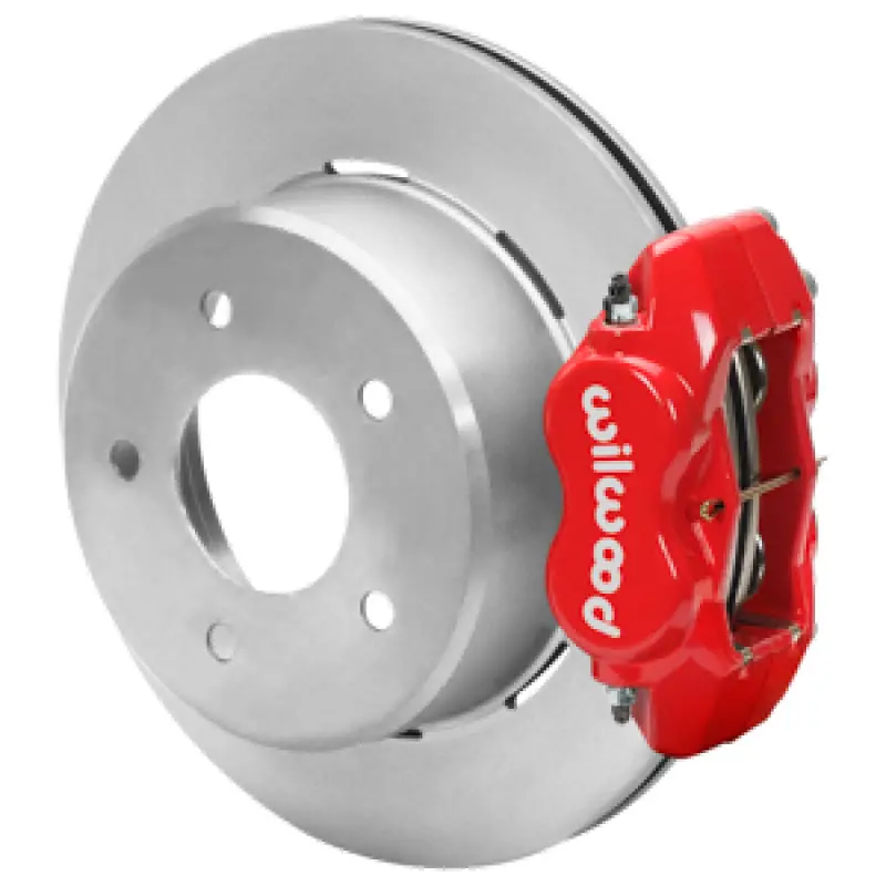 Wilwood 88-98 Chevy Silverado Forged Dynalite 12.19X0.81 Plain Rear Drum To Disc Conv. - Red 1