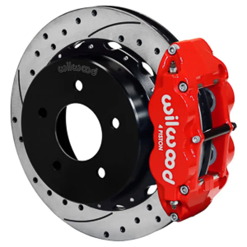 Wilwood 88-98 Chevy Silverado Superlite 4R 12.88X1.10In Drill/Slot Rear Drum To Disc Conv. - Red 1
