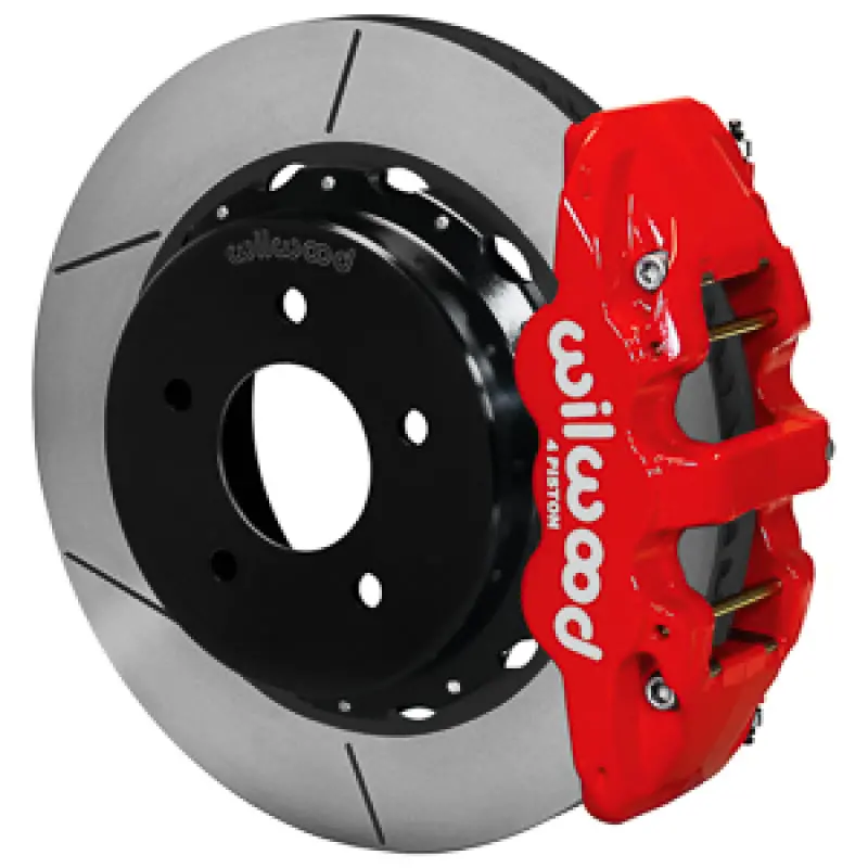 Wilwood 88-98 Gm C1500 Aero4 Rear Brake Kit 14In Rotor - Red 1