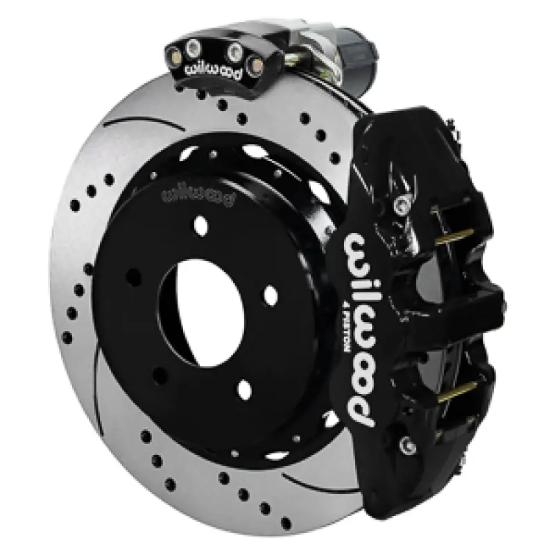 Wilwood 88-98 Gm C1500 Aero4 Rear Elec. Parking Brake Kit 14In Srp Rotor 3.25In Offset - Blk 1