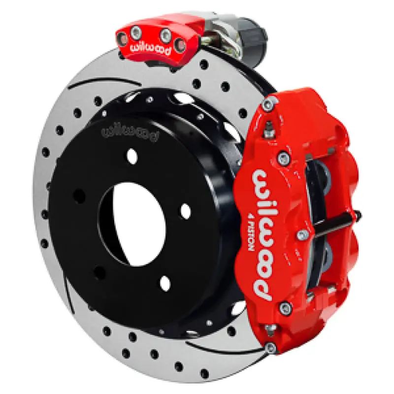 Wilwood 88-98 Gm C1500 Superlite Rear Elec. Parking Brake Kit 12.88In Srp Rotor 3.25In Offset - Red 1