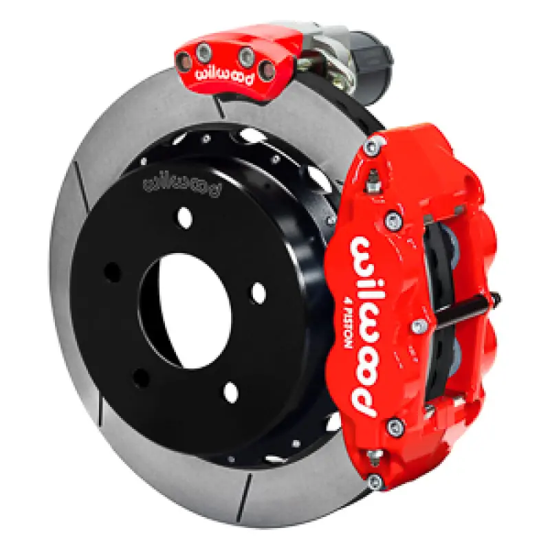 Wilwood 88-98 Gm C1500 Superlite Rear Electronic Parking Brake Kit 12.88In Rotor 3.25In Offset - Red 1