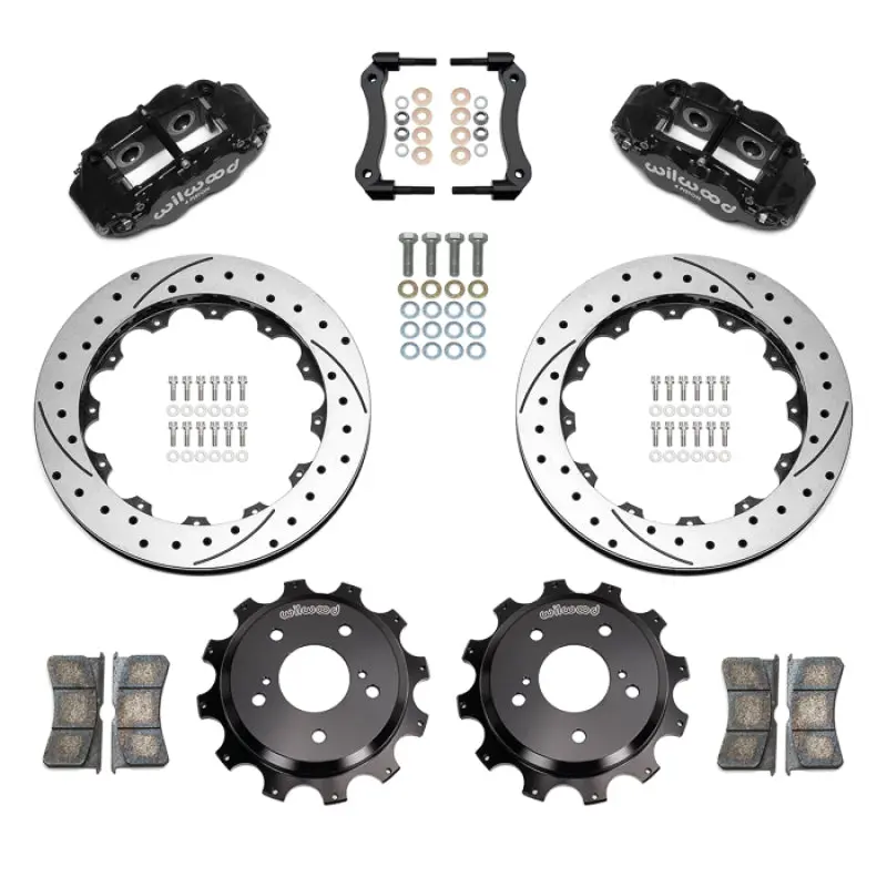 Wilwood 89-02 Nissan Skyline Superlite 4R Rear Bbk W/ 13.50In Diameter D/S Rotor - Black 1