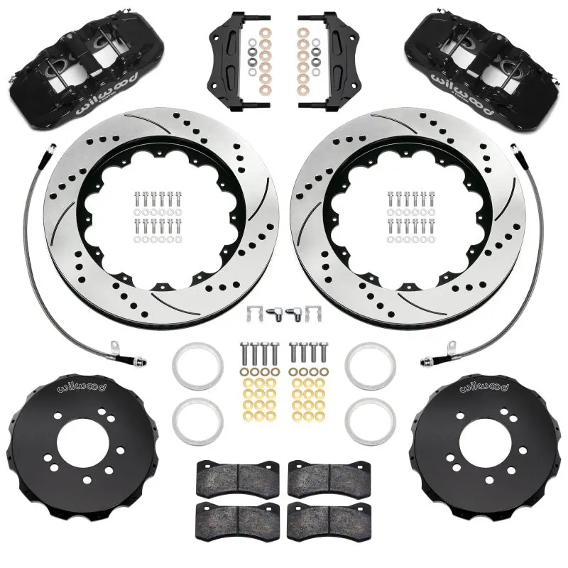 Wilwood 89-98 Nissan 240Sx/89-94 Skyline/90-96 300Zx Aerolite 6R Fr Bbk W/ 14In D/S Rotors - Black 1