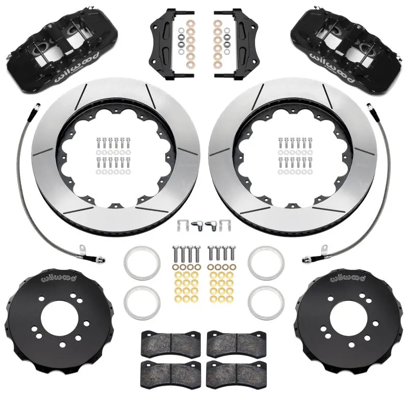 Wilwood 89-98 Nissan 240Sx/89-94 Skyline/90-96 300Zx Aerolite 6R Fr Bbk W/ 14In Slt Rotors - Black 1