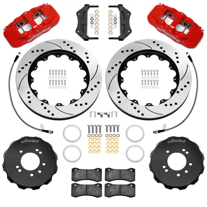 Wilwood 89-98 Nissan 240Sx/89-94 Skyline/90-96 300Zx Aerolite 6R Front Bbk W/ 14In D/S Rotors - Red 1
