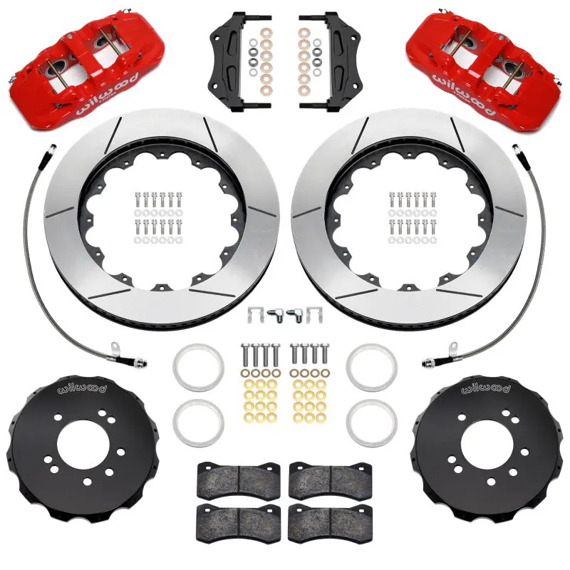 Wilwood 89-98 Nissan 240Sx/89-94 Skyline/90-96 300Zx Aerolite 6R Front Bbk W/ 14In Slt Rotors - Red 1