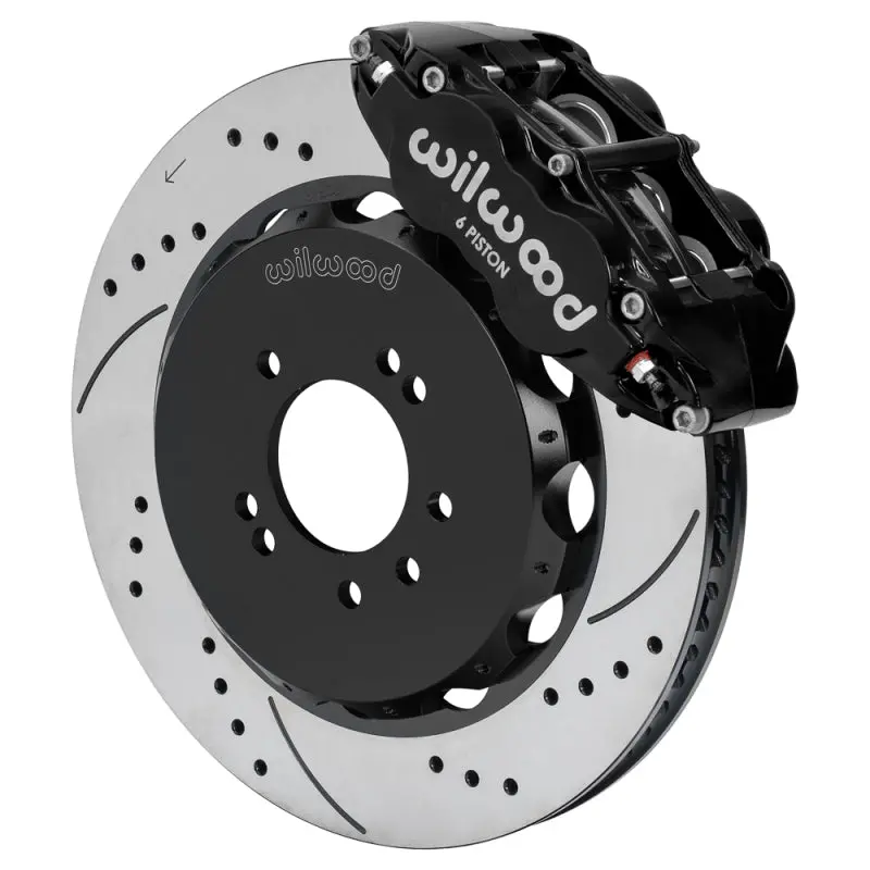 Wilwood 95-98 Nissan Skyline Superlite 6R Front Bbk W/ 14.00In D/S Rotors & Flexlines - Black 1