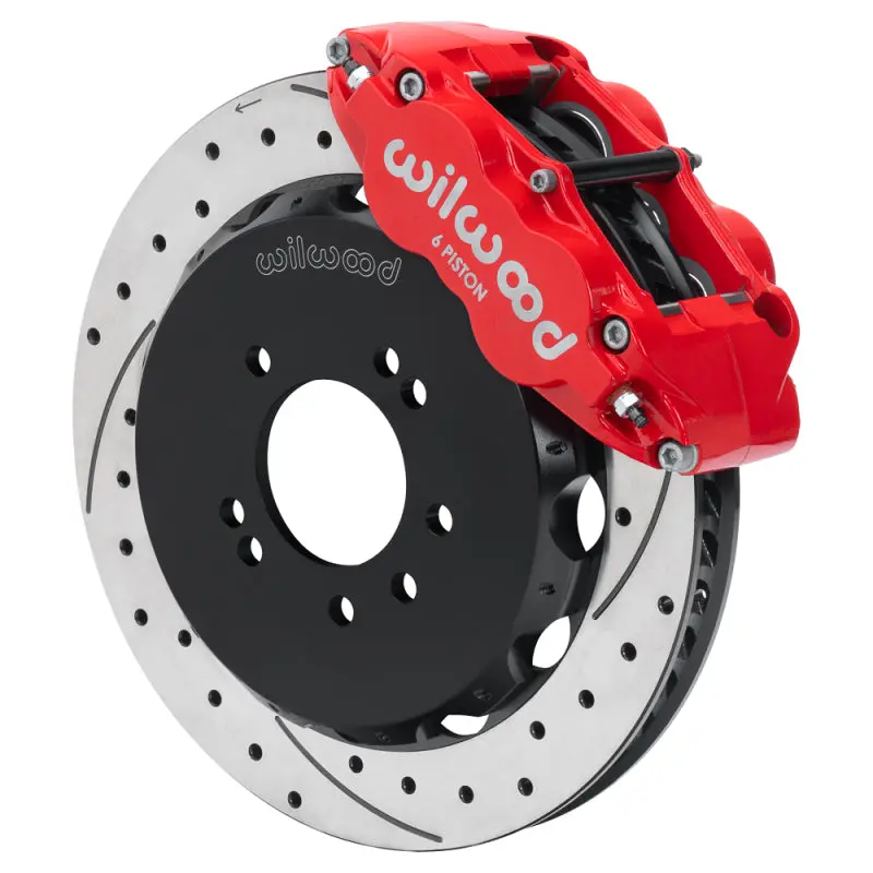 Wilwood 99-02 Nissan Skyline Superlite 6R Front Bbk W/ 12.88In D/S Rotors & Flexlines - Red 1