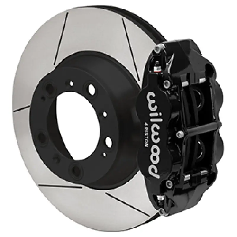 Wilwood 99-12 Porsche 911(996/997) Superlite 4R Rear Brake Kit Slotted 14.00In Rotor W/Lines - Black 1