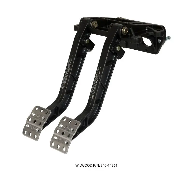 Wilwood Adjustable-Tandem Dual Pedal - Brake / Clutch - Fwd. Swing Mount - 7.0:1 - Black E-Coat 1