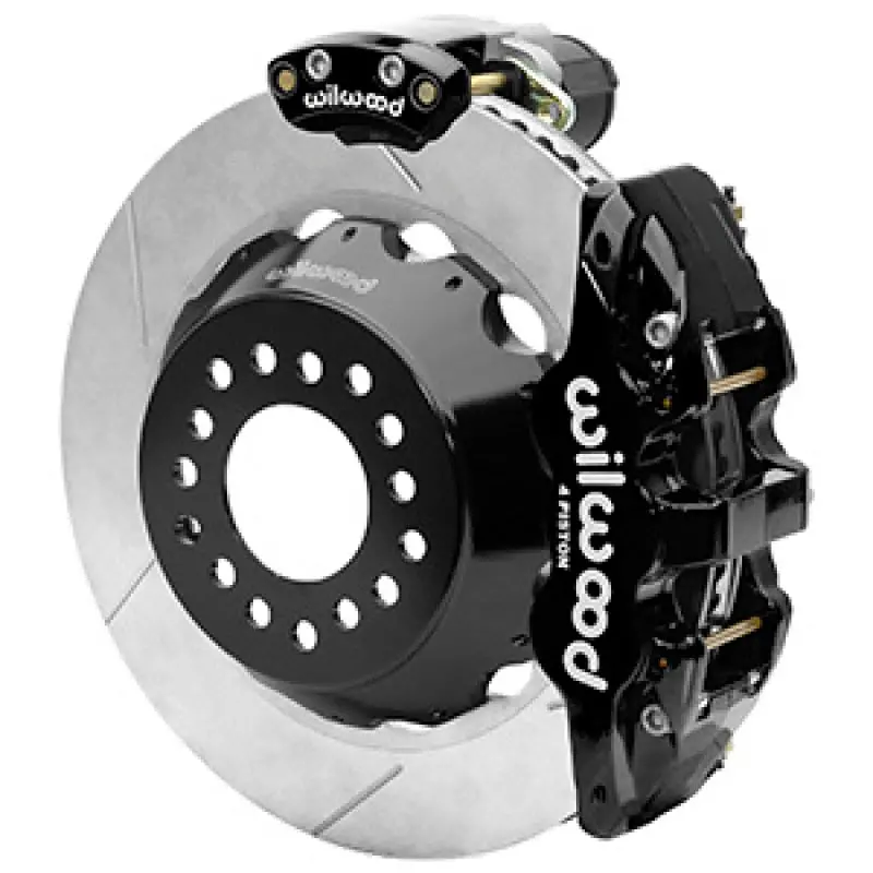 Wilwood Aero4 Big Brake Rear Electronic Parking Brake Kit - Black - Powder Coat Caliper - Slt Rotor 1