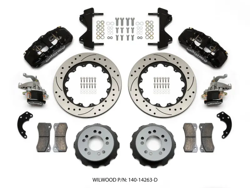 Wilwood Aero4 / Mc4 Rear Kit 14.00 Drilled Currie Pro-Tour Unit Bearing Floater 1