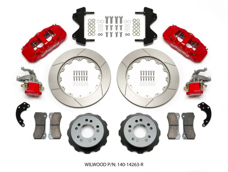 Wilwood Aero4 / Mc4 Rear Kit 14.00 Red Currie Pro-Tour Unit Bearing Floater 1