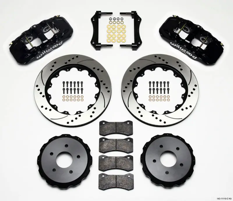 Wilwood Aero4 Rear Kit 14.00In Drilled 97-04 Corvette C5/Z06 05-13 C6 1