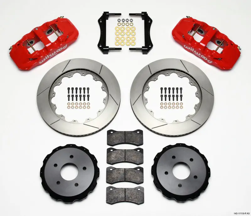 Wilwood Aero4 Rear Kit 14.00In Red 97-04 Corvette C5/Z06 05-13 C6 1