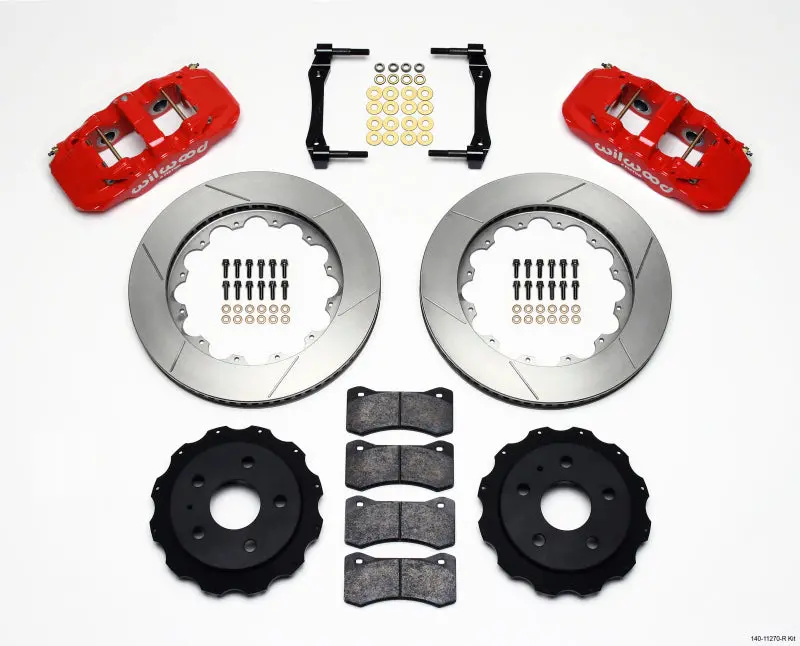 Wilwood Aero4 Rear Kit 14.25In Red 2010-2015 Camaro 1