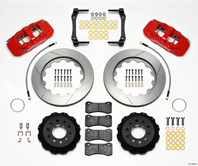 Wilwood Aero4 Rear Kit 14.25In Red 2014-Up Corvette C7 W/Lines 1