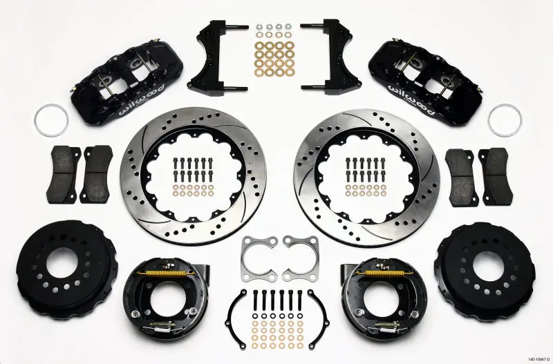 Wilwood Aero4 Rear P-Brake Kit 14.00In Drilled Big Ford Old Style 2.36In Offset 1