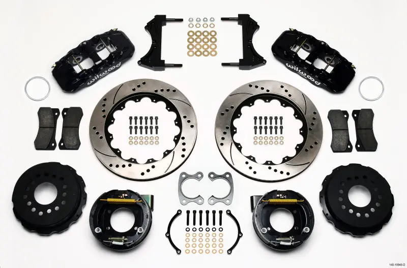 Wilwood Aero4 Rear P-Brake Kit 14.00In Drilled Small Ford 2.50In Offset 1