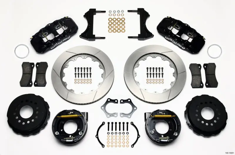 Wilwood Aero4 Rear P-Brake Kit 14.00In Mopar/Dana 2.36In Off W/Snap Ring Bearing 1