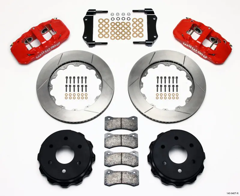 Wilwood Aero4 Reartruck Kit 14.25In Red 1999-2010 Gm 1500-Suv 1 Piston Oe Caliper 1