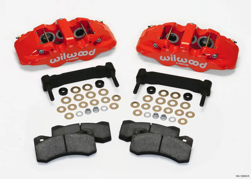 Wilwood Aero6 Front Caliper & Bracket Kit - Red 97-13 C5/C6 Corvette W/ Oem Hd/Z51 Rotors 1