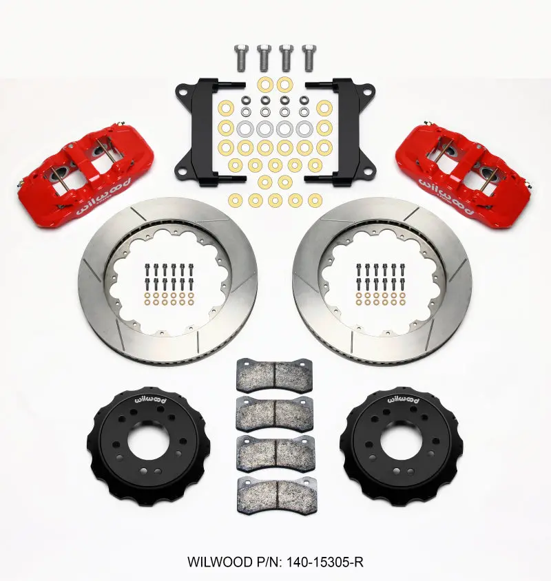 Wilwood Aero6 Front Hat Kit 14.00 Red 63-87 C10 W/ Wilwood Pro Spindles 1
