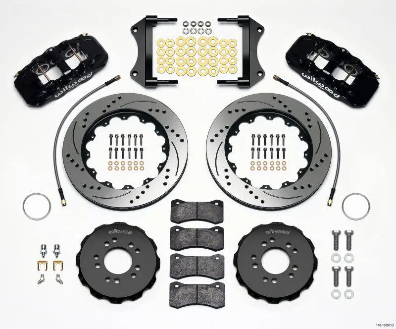 Wilwood Aero6 Front Hat Kit 14.25 Drilled 2014-Up Corvette C7 W/Lines 1