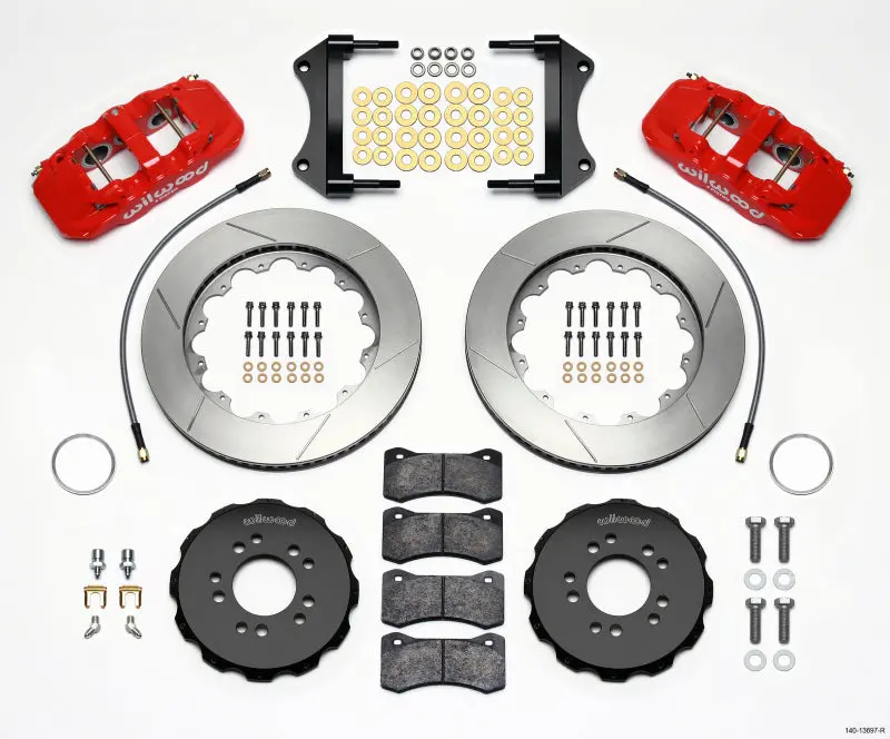 Wilwood Aero6 Front Hat Kit 14.25 Red 2014-Up Corvette C7 W/Lines 1