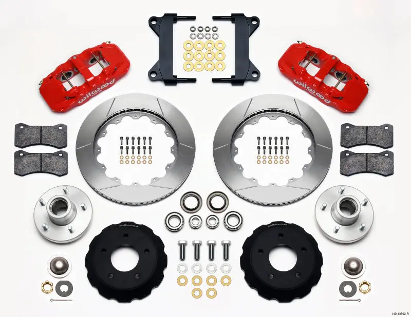 Wilwood Aero6 Front Hub Kit 14.00-Red Chevy C-10 60-87 Cpp Drop Spindle 1