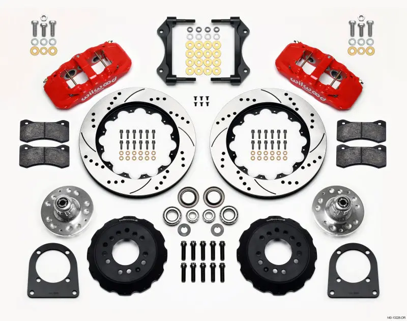 Wilwood Aero6 Front Hub Kit 14.00In Drill Red Tci-Ifs 71-78 (Pinto Based) 1