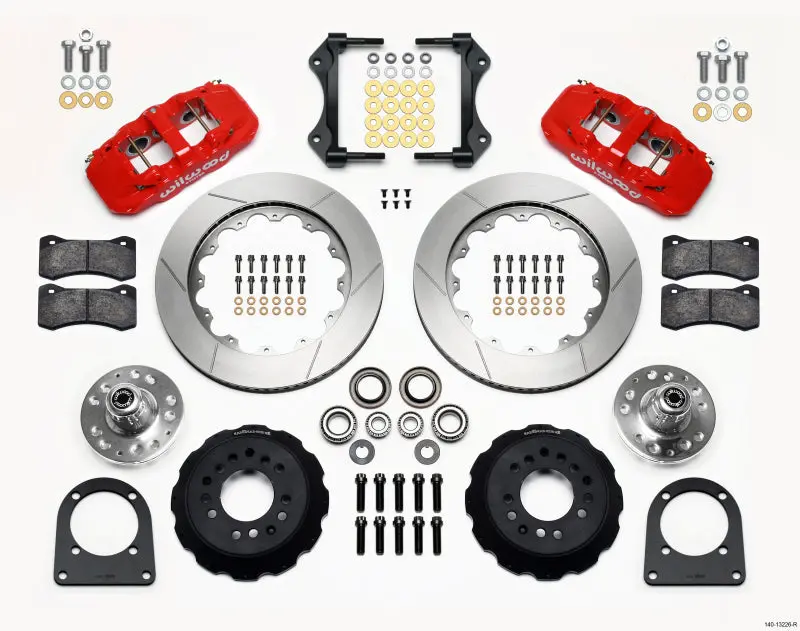 Wilwood Aero6 Front Hub Kit 14.00In Red Tci-Ifs 71-78 (Pinto Based) 1