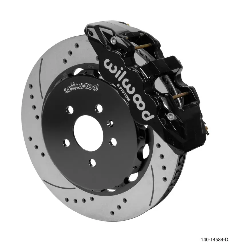 Wilwood Aero6 Front Kit 14.00In Bbk - 08-12 Audi A4/A5/S5 - Srp Drilled & Slotted Rotor 1