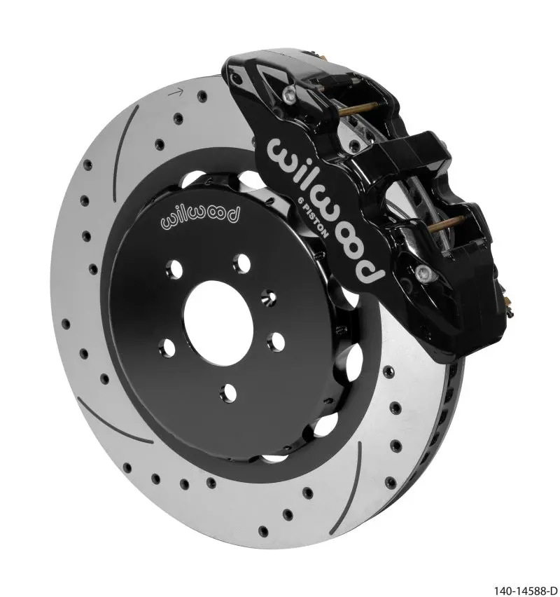 Wilwood Aero6 Front Kit 15.00In Bbk - 08-12 Audi A4/A5/S5 - Drilled & Slotted Rotor 1
