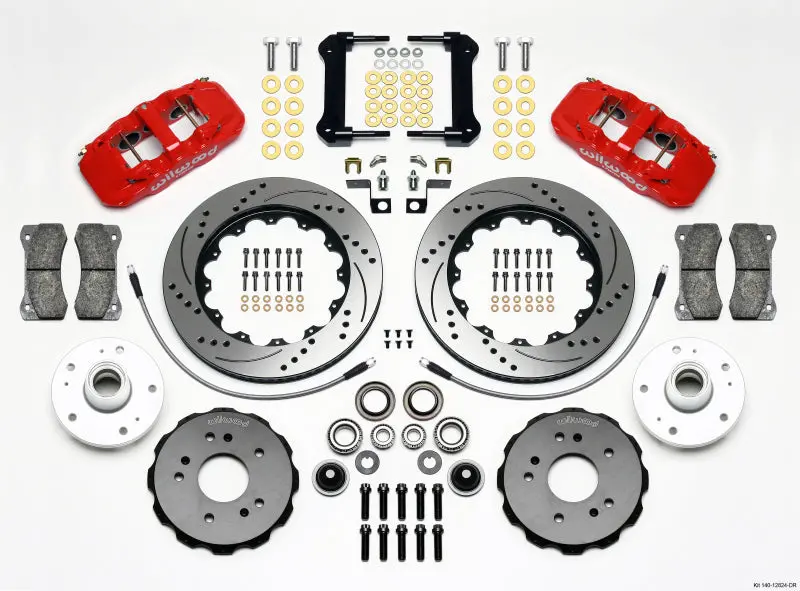 Wilwood Aero6 Front Truck Kit 14.25In Drill Red 97-03 Ford F150 1